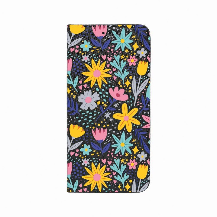 Husa Tip Carte, Magnet Book Case, Compatibila cu Motorola Moto G42, Little Flowers, Inchidere Magnetica, Buzunar Card, FLb 758