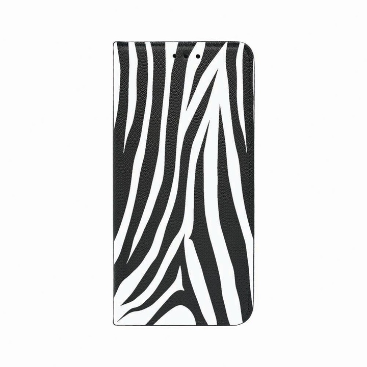 Калъф тип тефтер Unique за Samsung Galaxy A04s, black Zebra, Magnetic Flip Case, Black, FLb 785