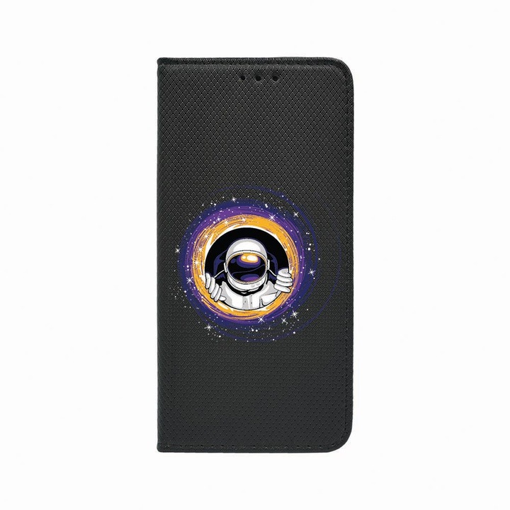 Oldalra nyíló mágneses könyv tok, Samsung Galaxy S21 FE, Astronaut, szilikon belső, kártyatartó, állvány funkció, FLb 771