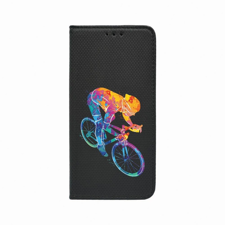 Husa Tip Carte, Magnet Book Case, Compatibila cu Samsung Redmi Note 9 Pro / Redmi Note 9 Pro Max, Cyclist Colorful, Inchidere Magnetica, Buzunar Card, FLb 793