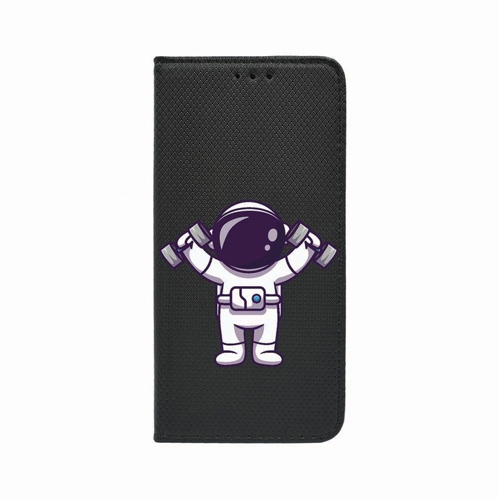 Husa Tip Carte, Magnet Book Case, Compatibila cu Samsung Redmi Note 9 Pro / Redmi Note 9 Pro Max, Astronaut Gym, Inchidere Magnetica, Buzunar Card, FLb 778
