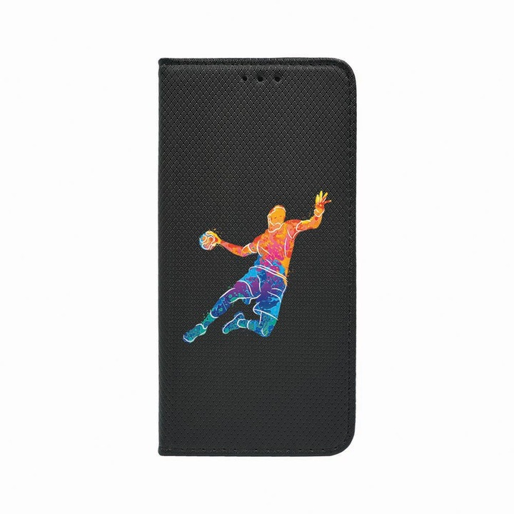 Husa Tip Carte, Magnet Book Case, Compatibila cu Samsung Redmi Note 9 Pro / Redmi Note 9 Pro Max, Handball Colorful, Inchidere Magnetica, Buzunar Card, FLb 800