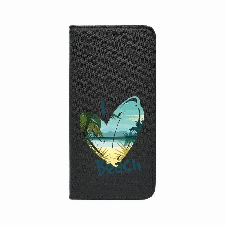 Husa Tip Carte, Magnet Book Case, Compatibila cu Samsung Galaxy A40, I Love Beach, Inchidere Magnetica, Buzunar Card, FLb 835