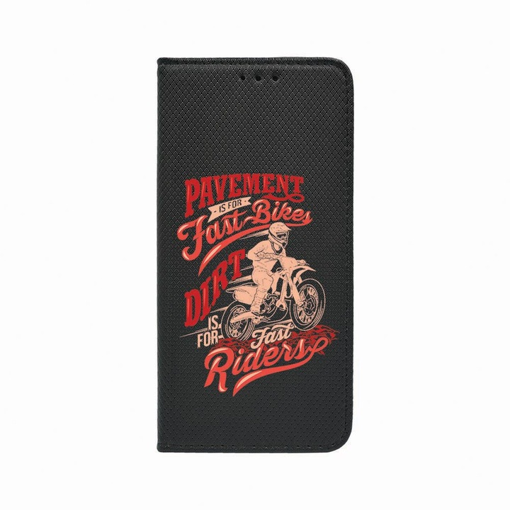 Husa Tip Carte, Magnet Book Case, Compatibila cu Samsung Galaxy A40, Fast Bike, Inchidere Magnetica, Buzunar Card, FLb 827