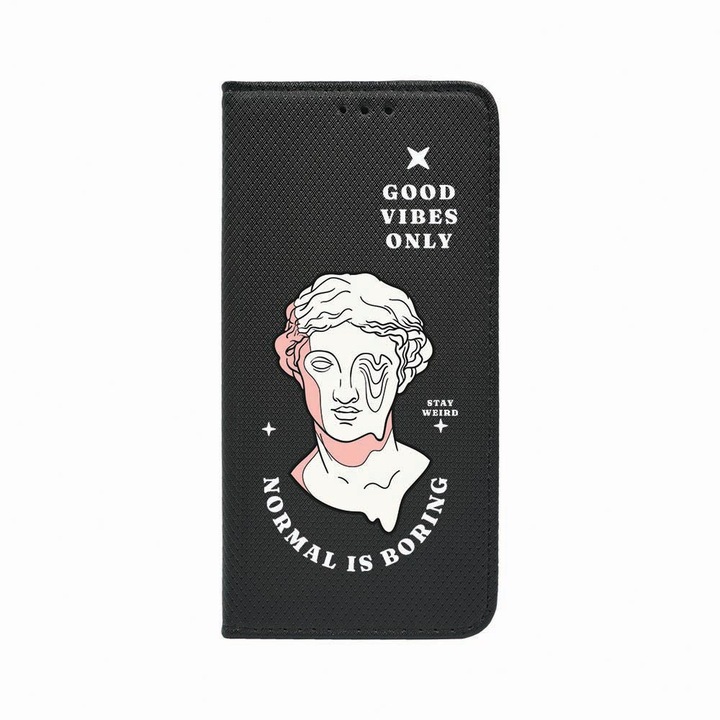 Husa Tip Carte, Magnet Book Case, Compatibila Cu Samsung Galaxy A70, Normal Is Boring, Inchidere Magnetica, Buzunar Card, FLb 911