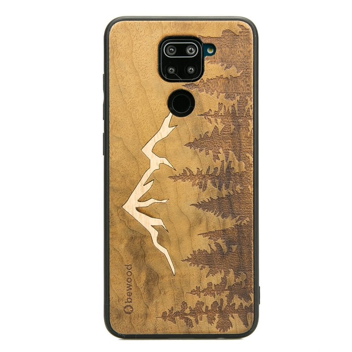 Husa telefon Bewood pentru Xiaomi Redmi Note 9, Lemn, Maro