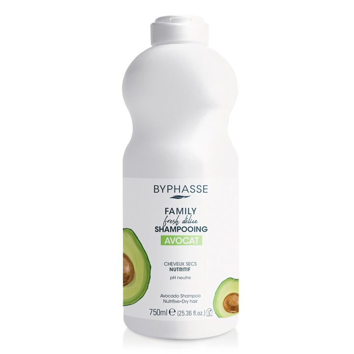 Sampon száraz hajra avokádó Byphasse családdal, 750 ml