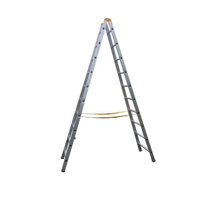 Scara profesionala Alverosal Forte Plus, 2 tronsoane, 10 trepte, 3 m