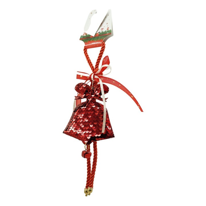 Harang alakú csillogó karácsonyfadísz, Danex, többszínű, 25 cm
