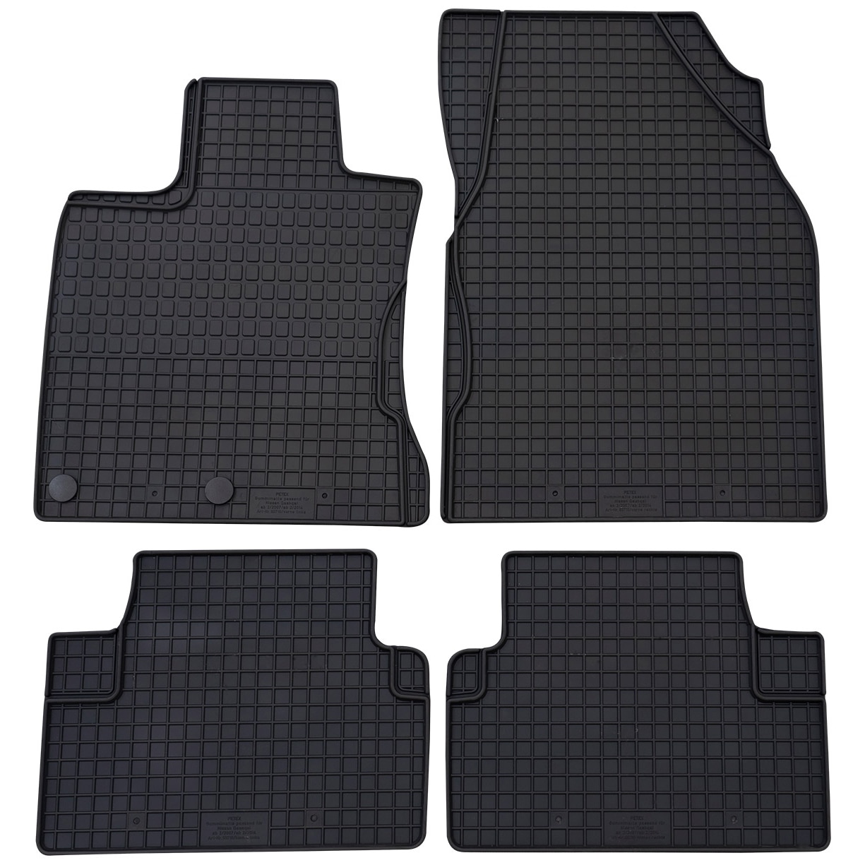 Set 4 Covorase cauciuc Petex, pentru Nissan Qashqai de la 02/2007 / Qashqai de la 02/2014