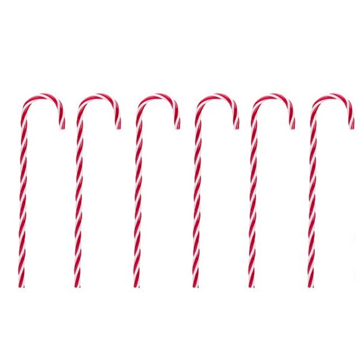 Set 6 globuri brad, acadele, rosu-alb, Dolik, 15 cm