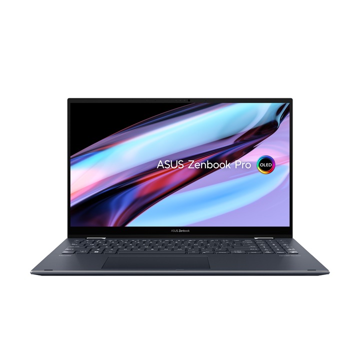 Лаптоп Asus Zenbook Pro 15 Flip OLED UP6502ZD-OLED-M731X, UP6502ZD-OLED-M731X.500SSD, 15.6", Intel Core i7-12700H (14-ядрен), Intel Arc A370M (4GB GDDR6), 16GB LPDDR5, Черен