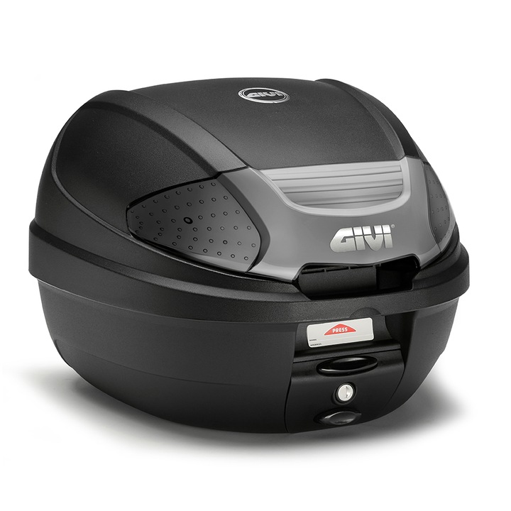 Topcase Givi E300NT2 Monolock negru cu catadioptrii gri 30 Litri