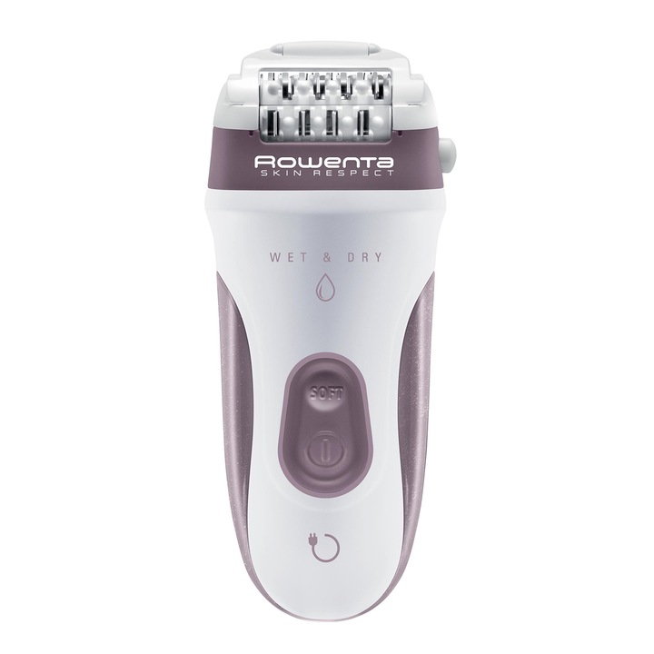 Epilator Rowenta EP8060F0 Skin Respect, Wet&Dry, 40 min, cap pivotant, 2 viteze, Dermo Protect, Alb