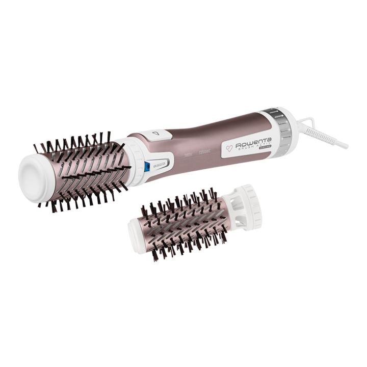 Електрическа четка за коса Rowenta Brush Activ' Premium Care CF9540, 1000W, 2 степени, 2 скорости, Йонизиране, 2 четки, Cashmere Keratin