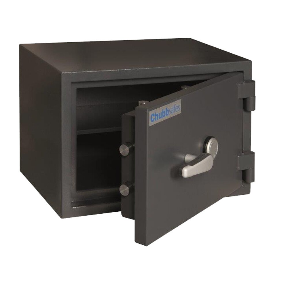 Seif mecanic, cu certificare antifoc si antiefractie, model PUS 25 K CHUBB, 340x500x345 mm, negru