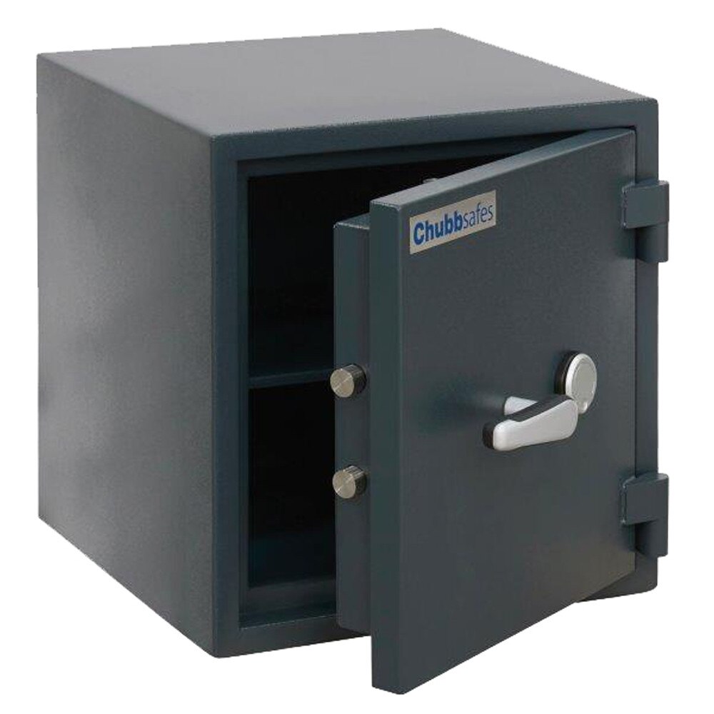 Seif mecanic, cu certificare antifoc si antiefractie, model PUS 45 K CHUBB, 460x440x430 mm, negru