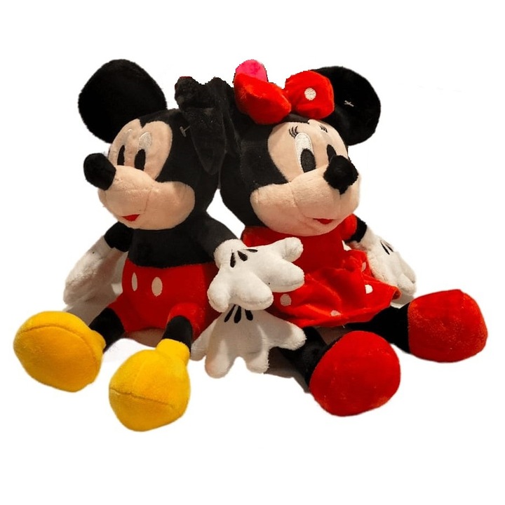 2 db Plüss Játék, Mickey és Minnie Mouse, 29 cm, Hangok