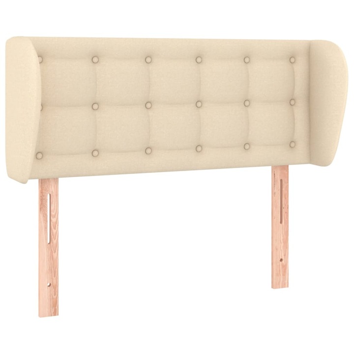 Горна табла за легло с уши vidaXL, Кремава, 103x23x78/88 см, Плат, 6.35 Kg