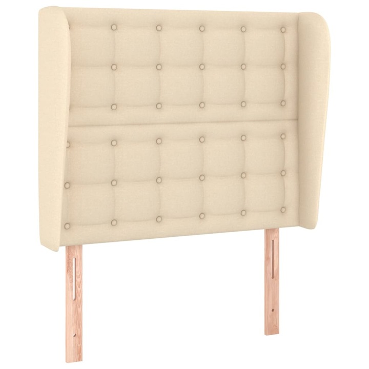 Tablie de pat cu aripioare vidaXL, crem, 103x23x118/128 cm, textil, 12.2 kg 3118385