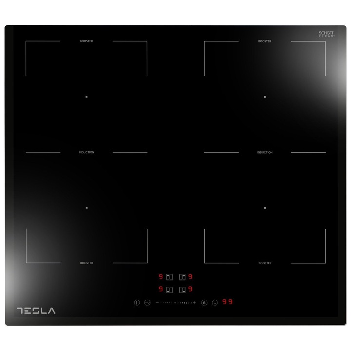 Tesla HI6200TB Котлон за вграждане, 59см, 7200W, 4 зони за готвене