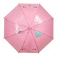 Umbrela de Ploaie Baston Roz cu Buline Aurii Pisica cu Urechi pentru Copii 66cm