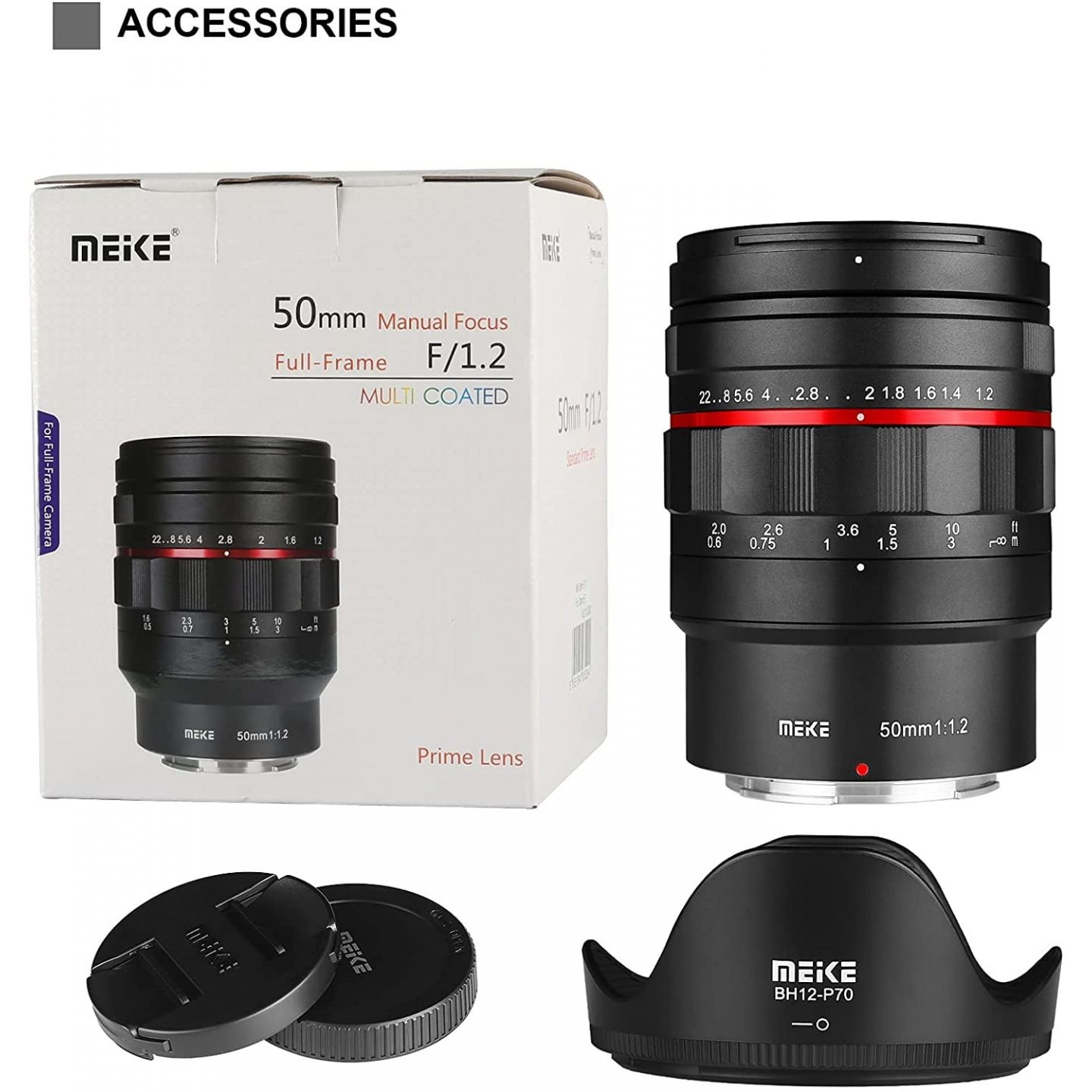Meike MK 50mm F1.2 черен ръчен обектив за Canon RF байонет - eMAG.bg