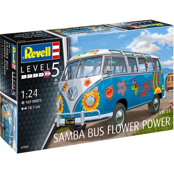 Сглобяем модел, Revell, Бус VW T1, Samba Flower Power, 169 части