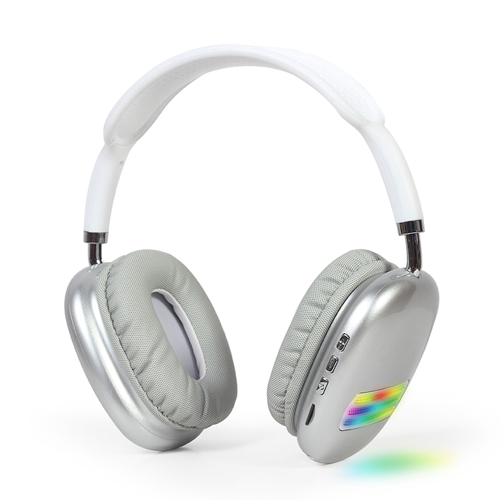 Gembird BHP-LED-02 WHITE Bluetooth sztereo headset mikrofonnal, LED fény effektek, fehér