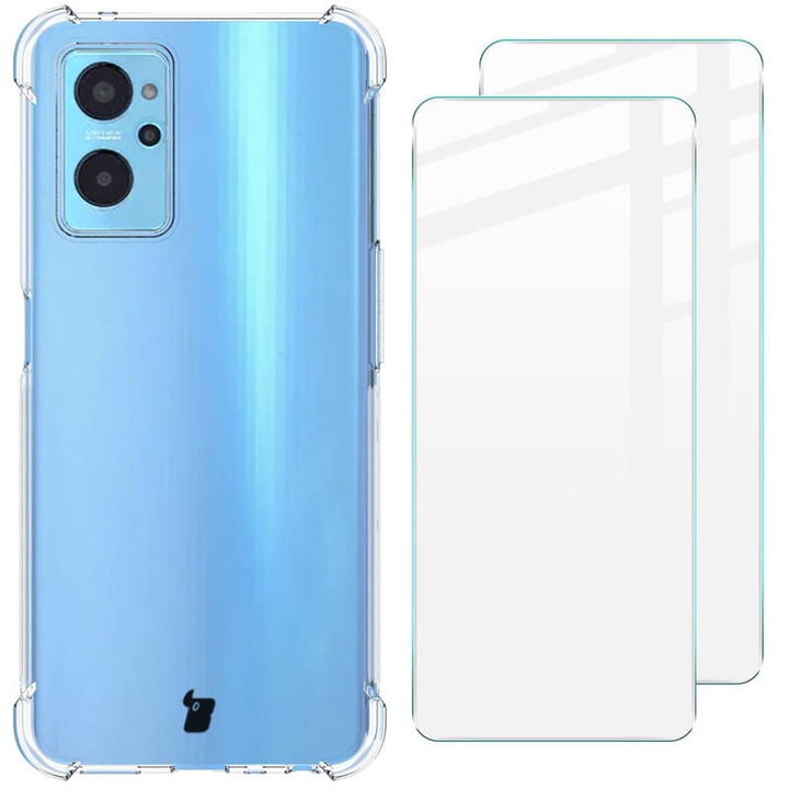 Комплект калъфи Bizon за Oppo Reno 6 Pro 5G, Transparent, 2 броя