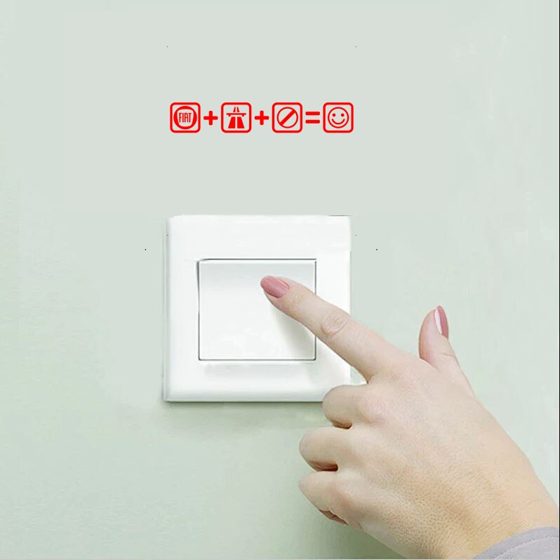 Sticker decorativ perete, auto si geam, Fiat autostrada, Rosu, 25 cm ...