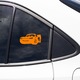 Sticker decorativ perete, auto si geam, Fulger mcqueen, Portocaliu, 19 cm