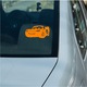 Sticker decorativ perete, auto si geam, Fulger mcqueen, Portocaliu, 19 cm
