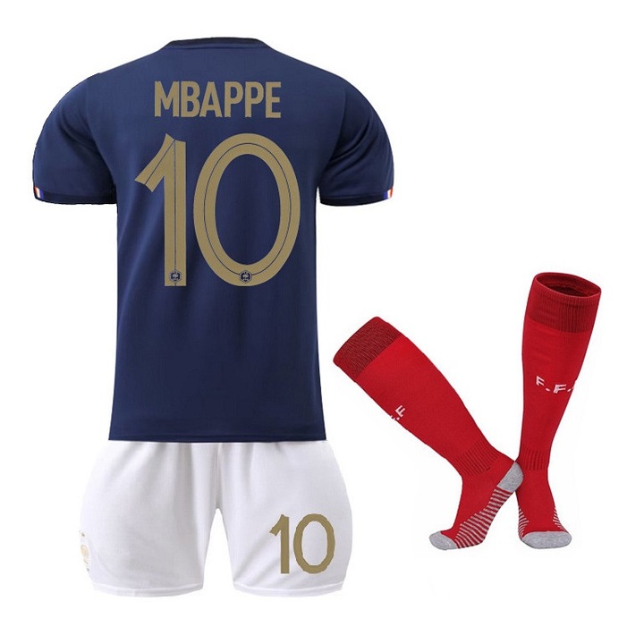 Унисекс футболен екип Mbappe No10, полиестер, многоцветен, Многоцветен