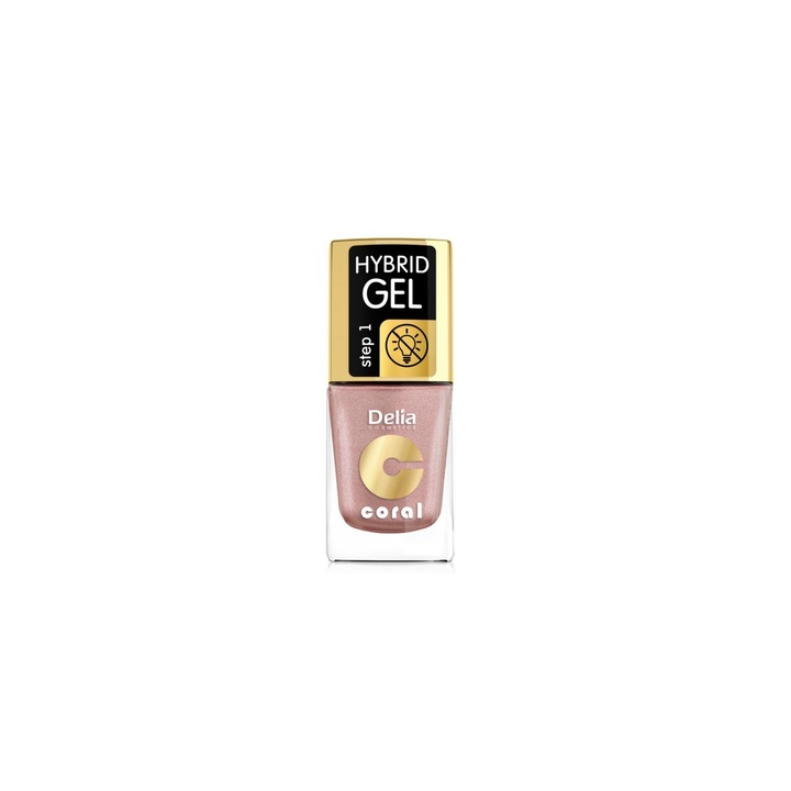 Lac de unghii, Delia, Cosmetics Coral Hybrid Gel Smalt, Nr.42, Nude, 11ml
