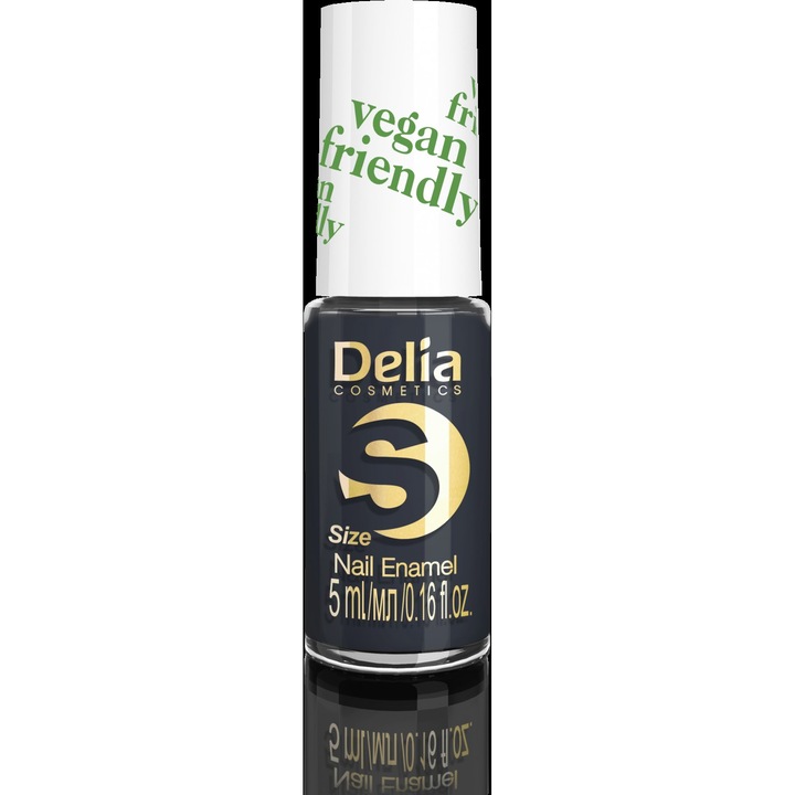 Körömlakk, Delia Cosmetics, Vegánbarát, S méret, 5 ml, Fekete