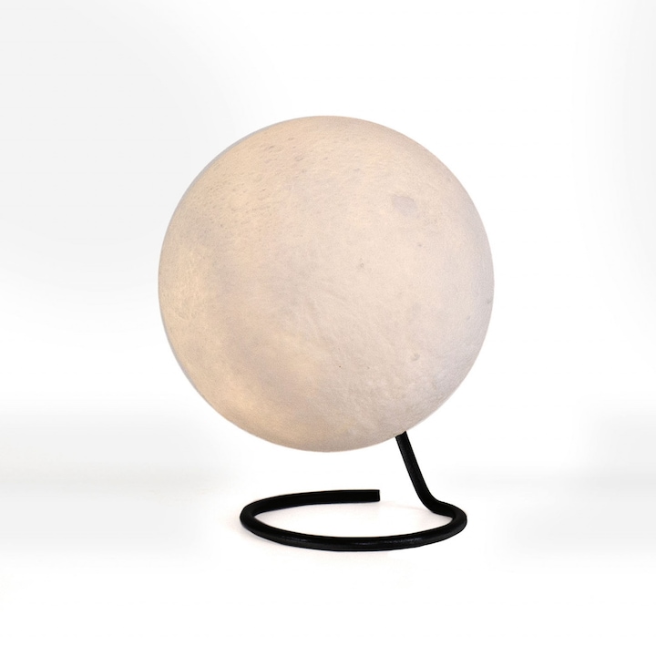 Lampa ambientala, Luna Plina, alimentare USB, 2 setari de culoare, 17x16x16 cm