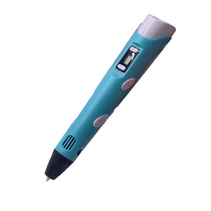 3D молив, за печат, син, LED дисплей, за деца, включена нишка, Dalimag