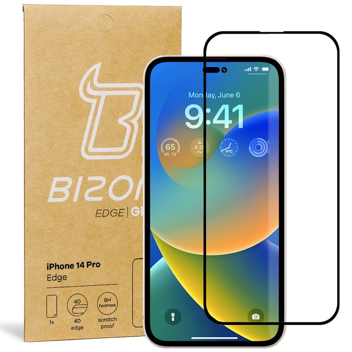 Védőfólia iPhone 14 Plus / 14 Pro Max, 3MK, üveg, fekete/átlátszó