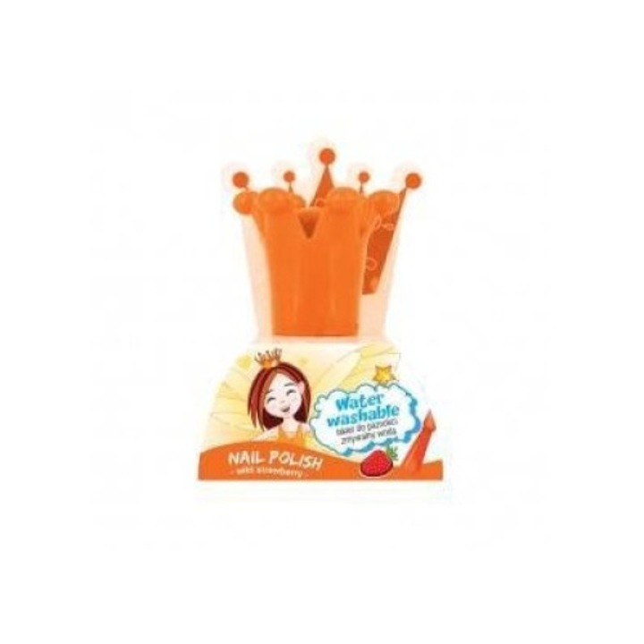 Lac unghii copii, Chlapu Chlap, Parfum capsuni, 5 ml, Portocaliu