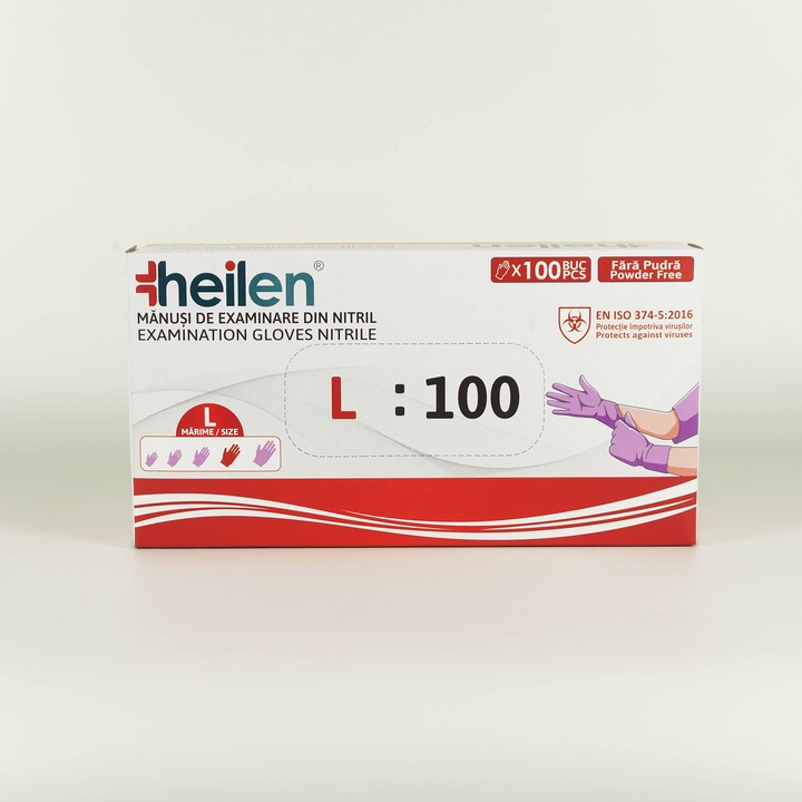 Manusi Heilen nitril nepudrate violet L