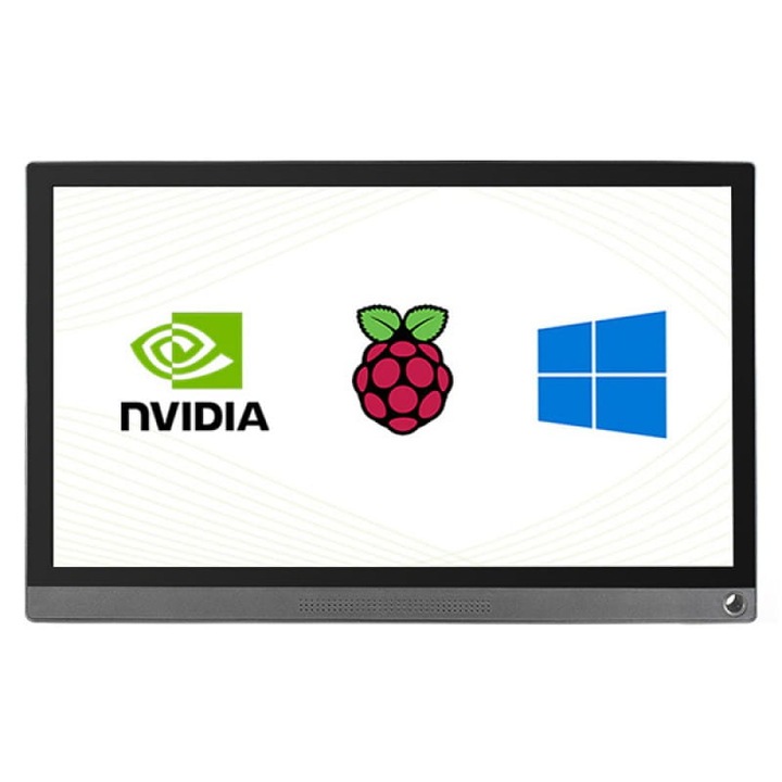 LCD képernyő, Waveshare, 15,6'', Raspberry PI/Arduino kompatibilis, HDMI/C típus, szürke