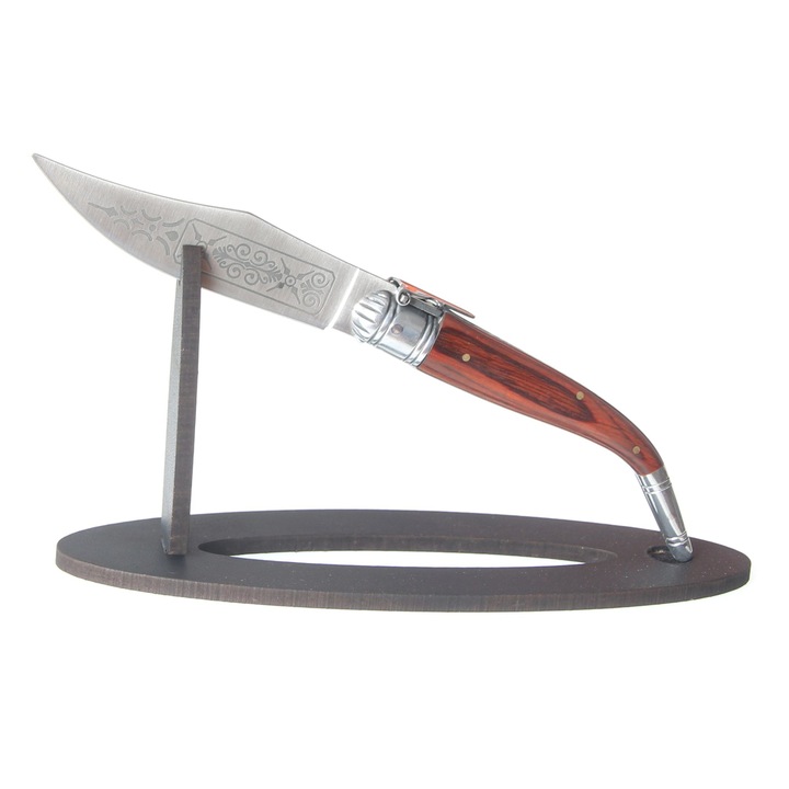 Briceag Sevillana Lemn/Metal Lama 10cm Blocabila + suport Albainox 01063