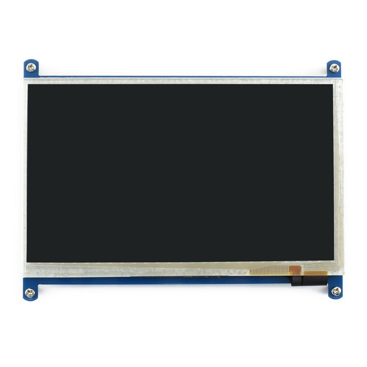 LCD екран 7" Waveshare, 480×800, HDMI, Сензорен панел, Съвместим с Raspberry Pi, Сив