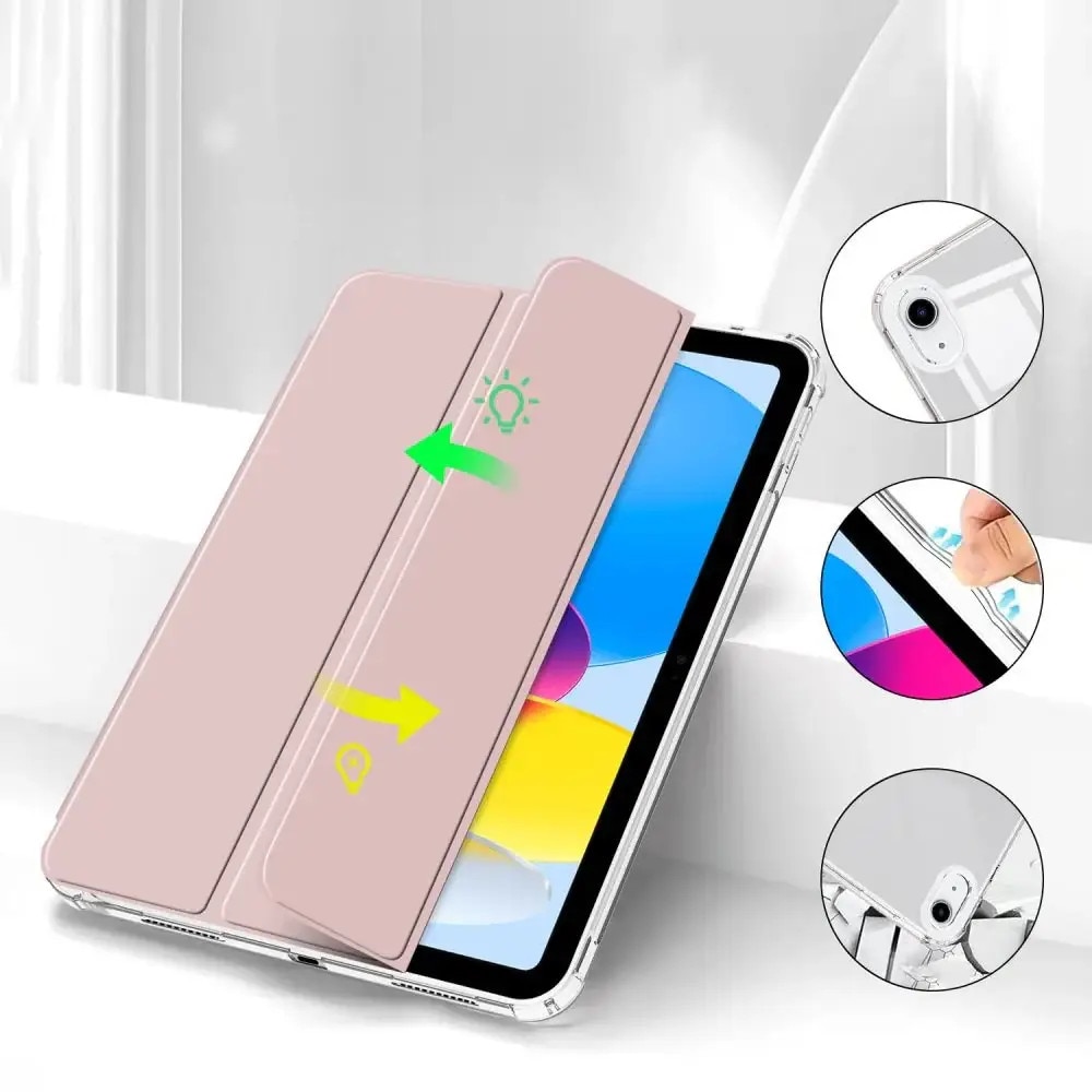 Husa Tech-Protect Smartcase Pen Hybrid compatibila cu iPad 10.9 inch 2022 Pink