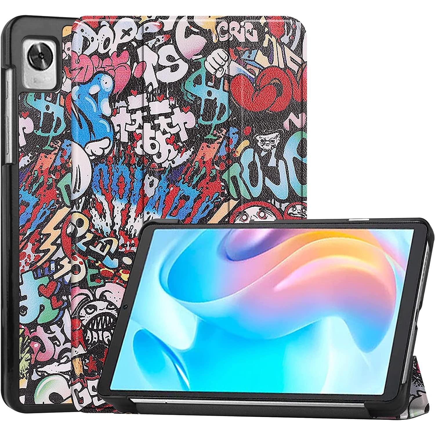 Husa premium Sigloo, pentru tableta Realme Pad Mini, 8.7 inch 2022, Model Graffity