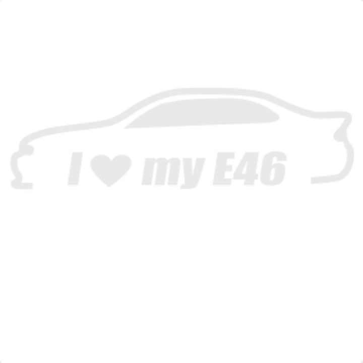 Fali, autó és ablak díszmatrica, I love my bmw e46, Fehér, 19 cm