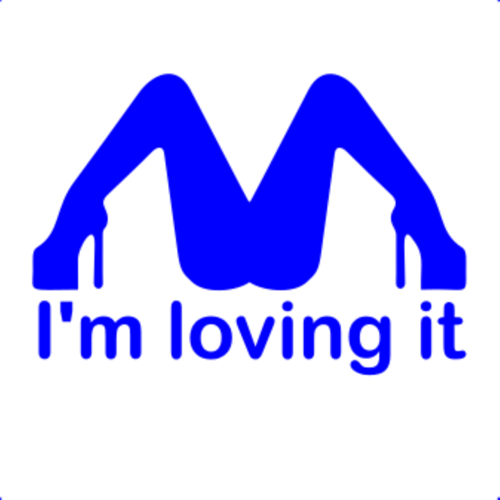 Sticker decorativ perete, auto si geam, I'm loving it, Albastru, 25 cm