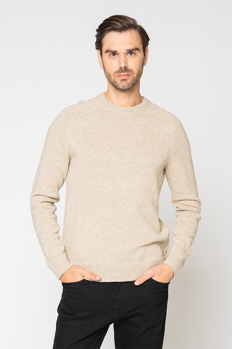 Only & Sons, Пуловер Edward с вълна, Светлосив меланж