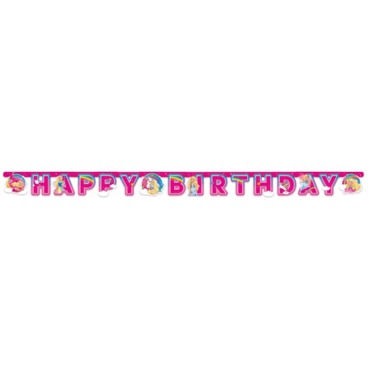 Banner petrecere multicolor, 200 x 15 cm, Barbie